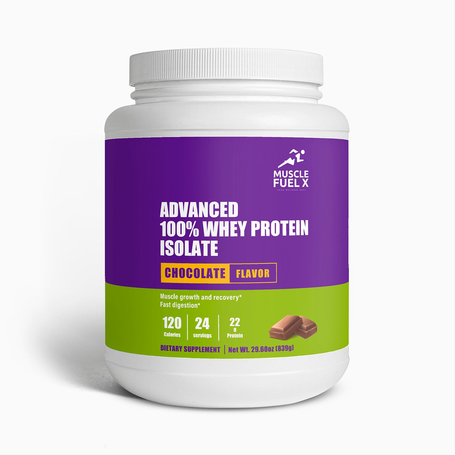 Advanced 100% Whey Protein Isolate (Chocolate) – Supports Muscle Growth & Recovery with Fast Digestion