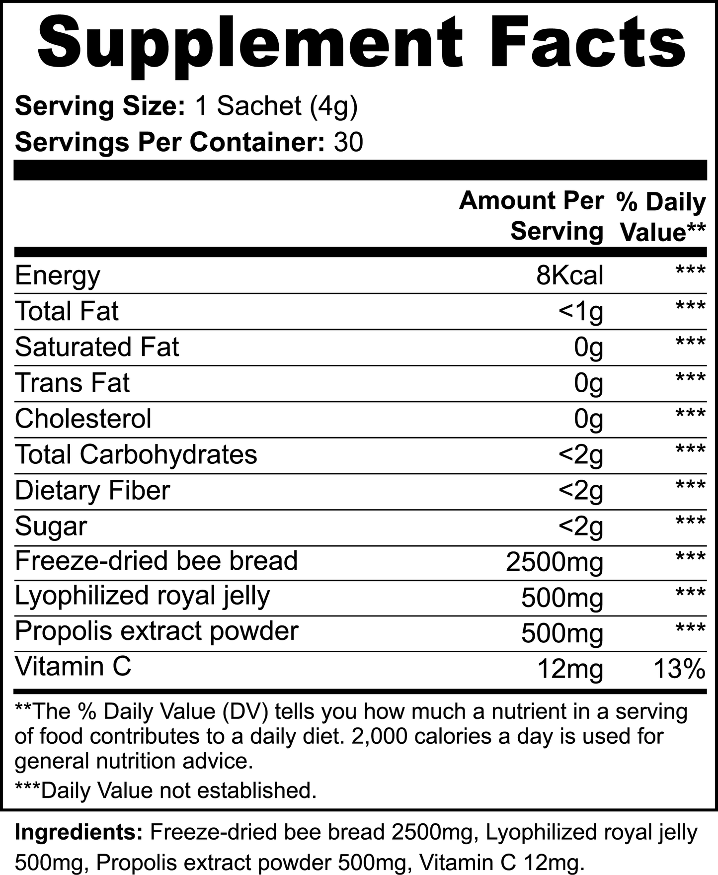 Bee Bread Powder โ Natural Support for Health & Stamina