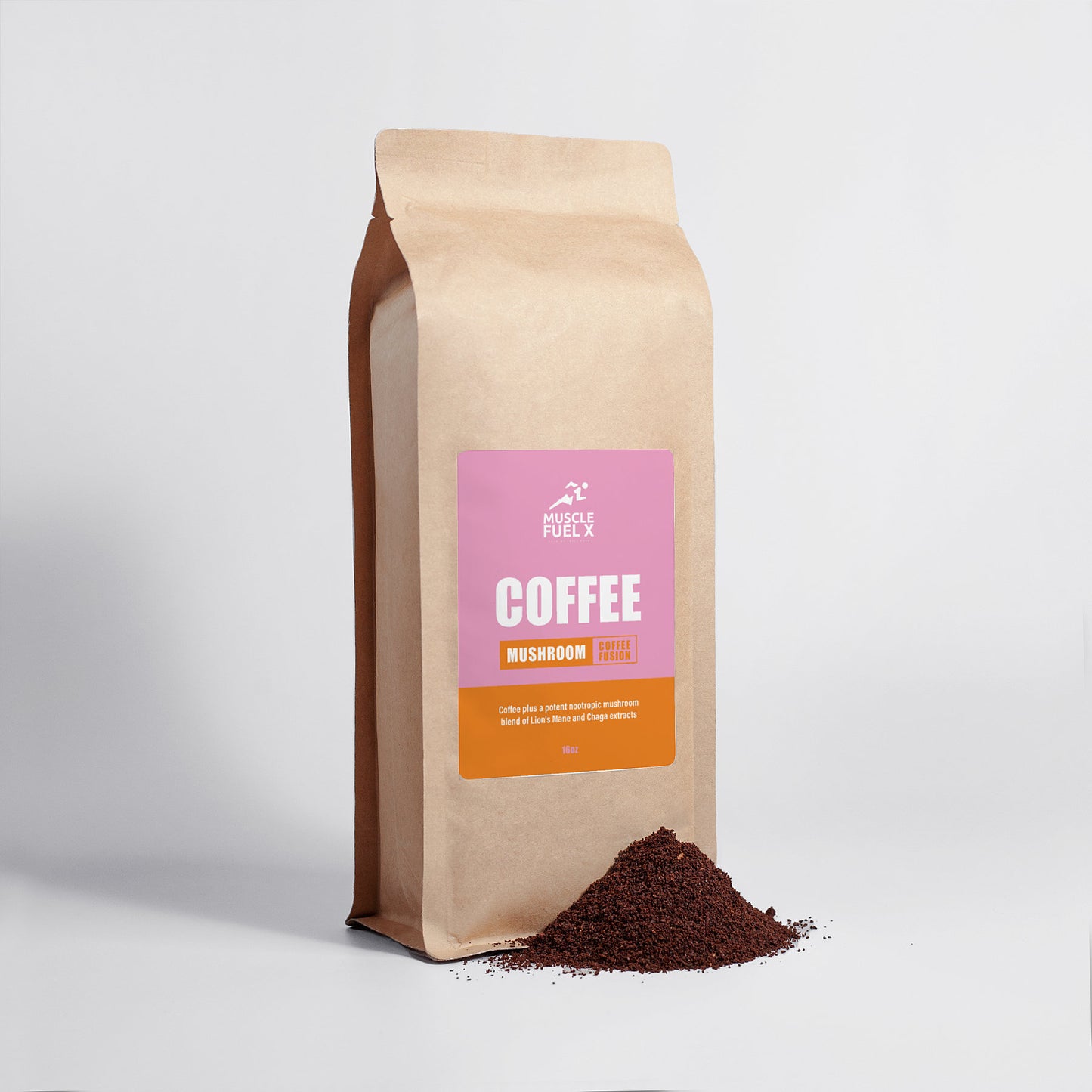 Mushroom Coffee Fusion 16oz – Coffee with Lion’s Mane & Chaga Extract