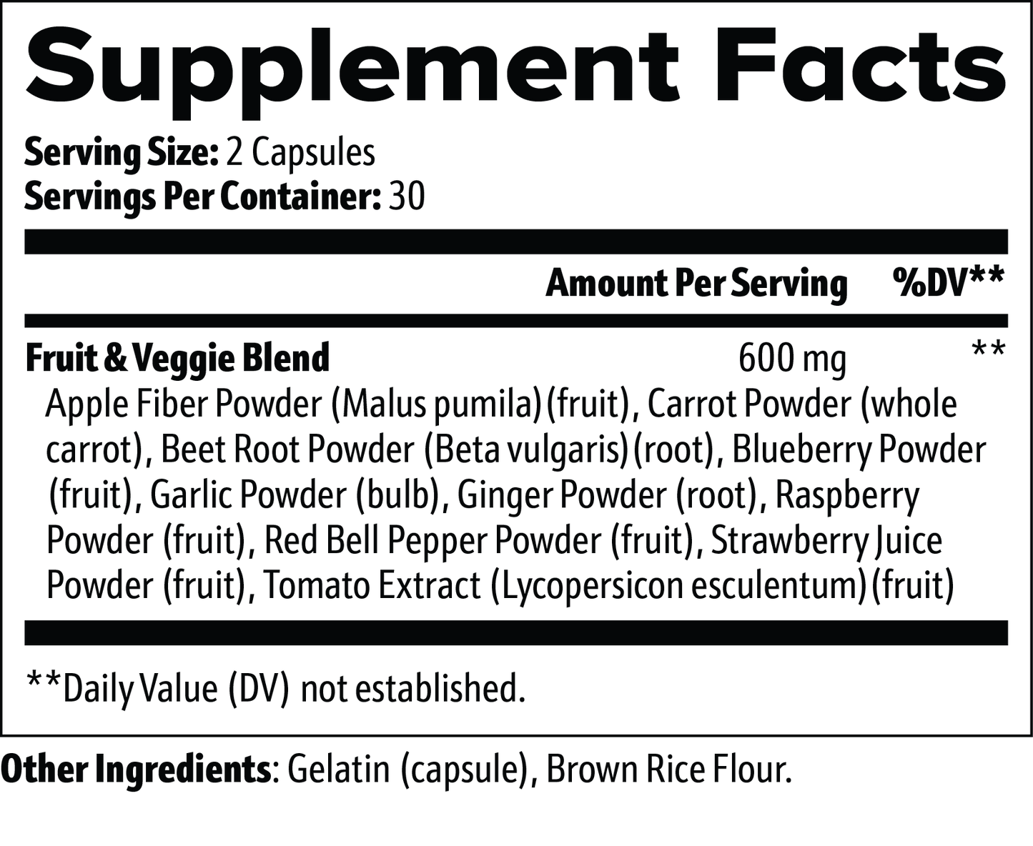 Fruits & Veggies Capsules – Daily Fruit & Vegetable Nutrition