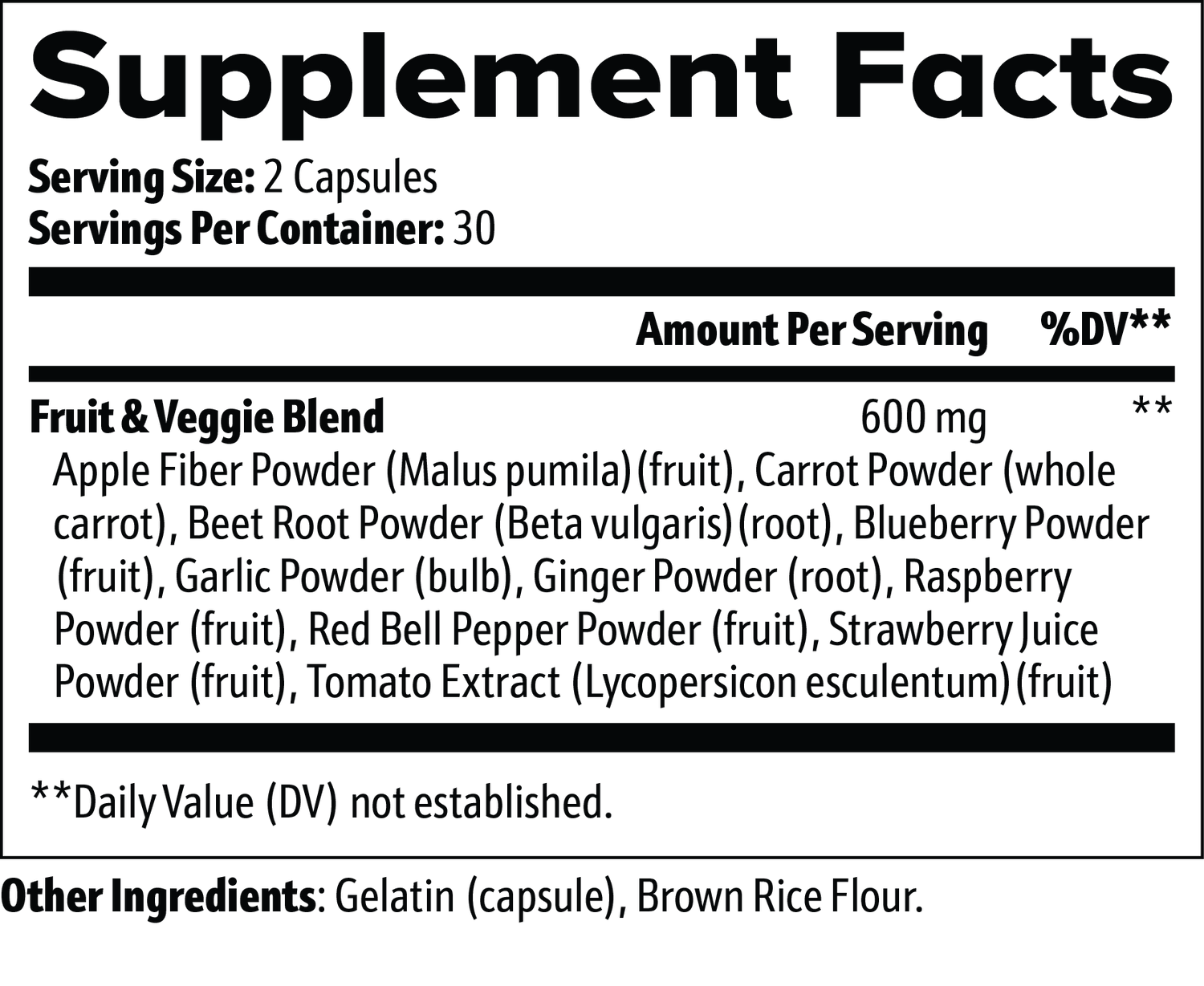 Fruits & Veggies Capsules – Daily Fruit & Vegetable Nutrition