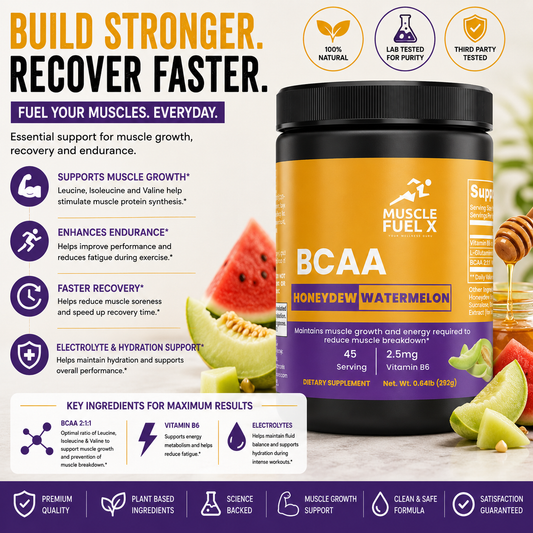 BCAA Post Workout Powder (Honeydew Watermelon) – Muscle Recovery & Growth Support