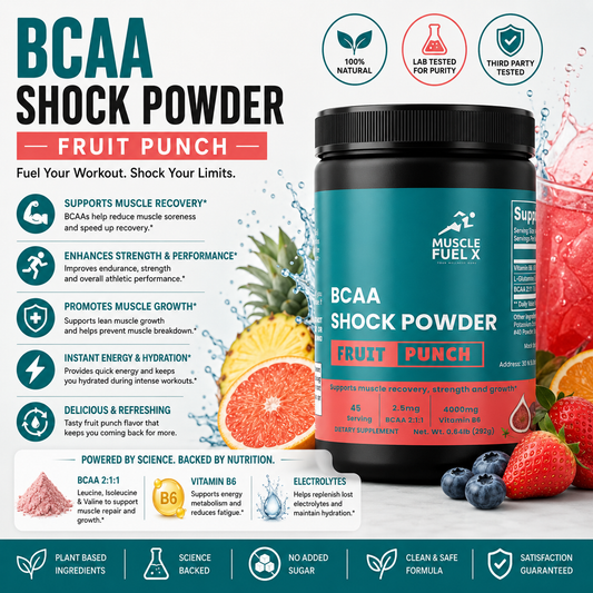 BCAA Shock Powder (Fruit Punch) – Muscle Recovery, Strength & Growth