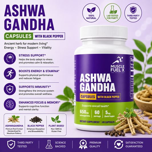 Ashwagandha with Black Pepper Capsules | Stress & Overall Wellness Support