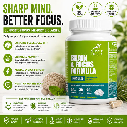 Brain & Focus Formula Capsules – Supports Memory, Clarity & Mental Focus