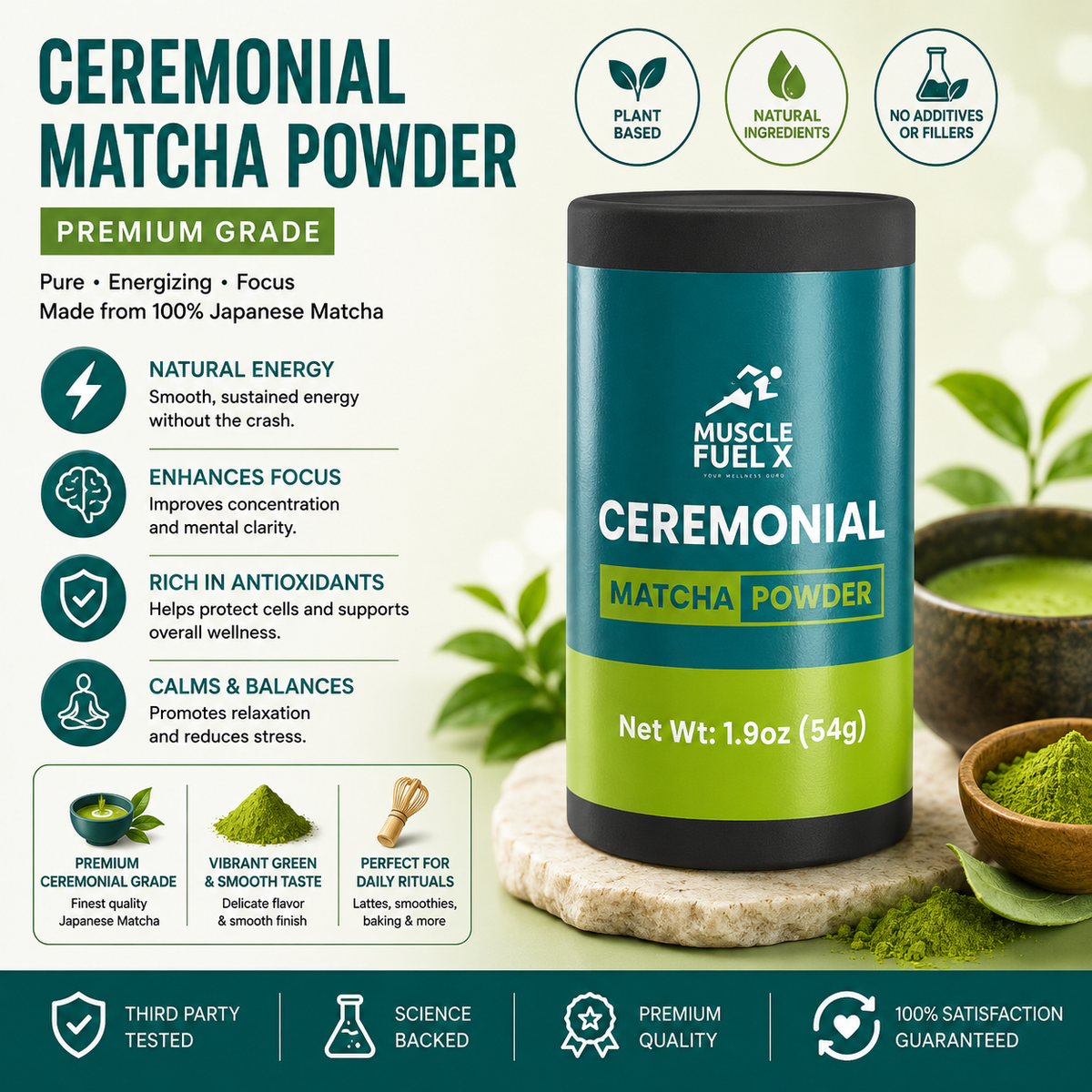 Ceremonial Matcha Powder – Natural Energy & Focus Support
