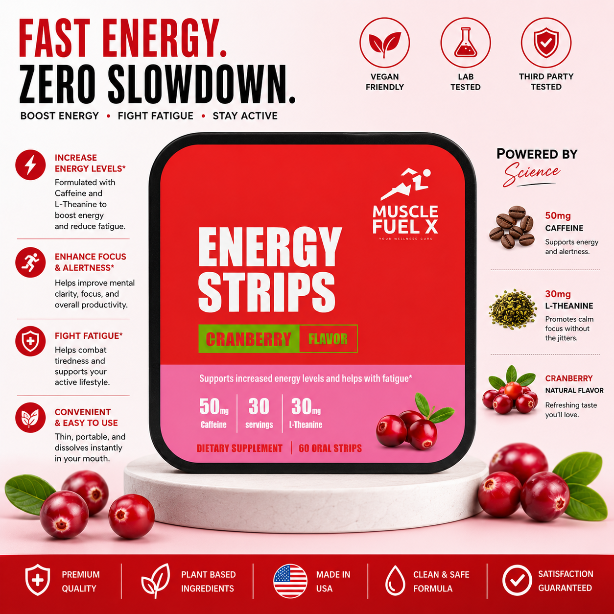 Energy Strips (Cranberry) – Boosts Energy & Fights Fatigue