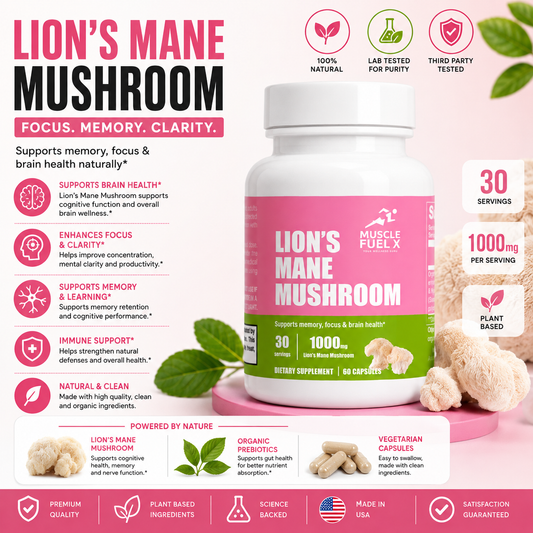 Lion's Mane Mushroom – Supports Memory, Focus and Brain Health