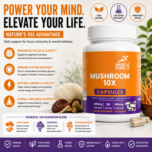 Mushroom Complex 10X Capsules – Immune, Focus & Vitality Support