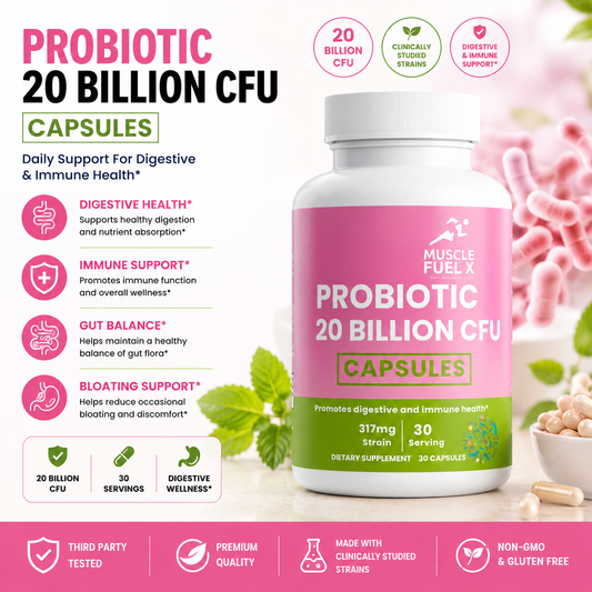 Probiotic 20 Billion CFU Capsules – Digestive & Immune Support