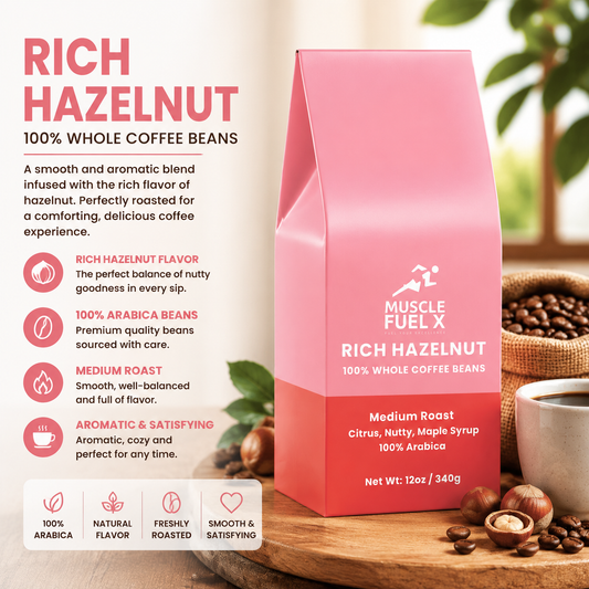 Rich Hazelnut Coffee (Medium Roast) – 100% Whole Coffee Beans